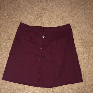 high wasted double breasted button up skirt